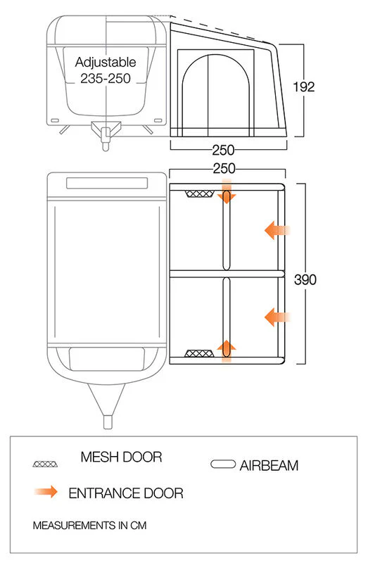 Vango Balletto Air 390 Elements ProShield Caravan Awning - Image 2