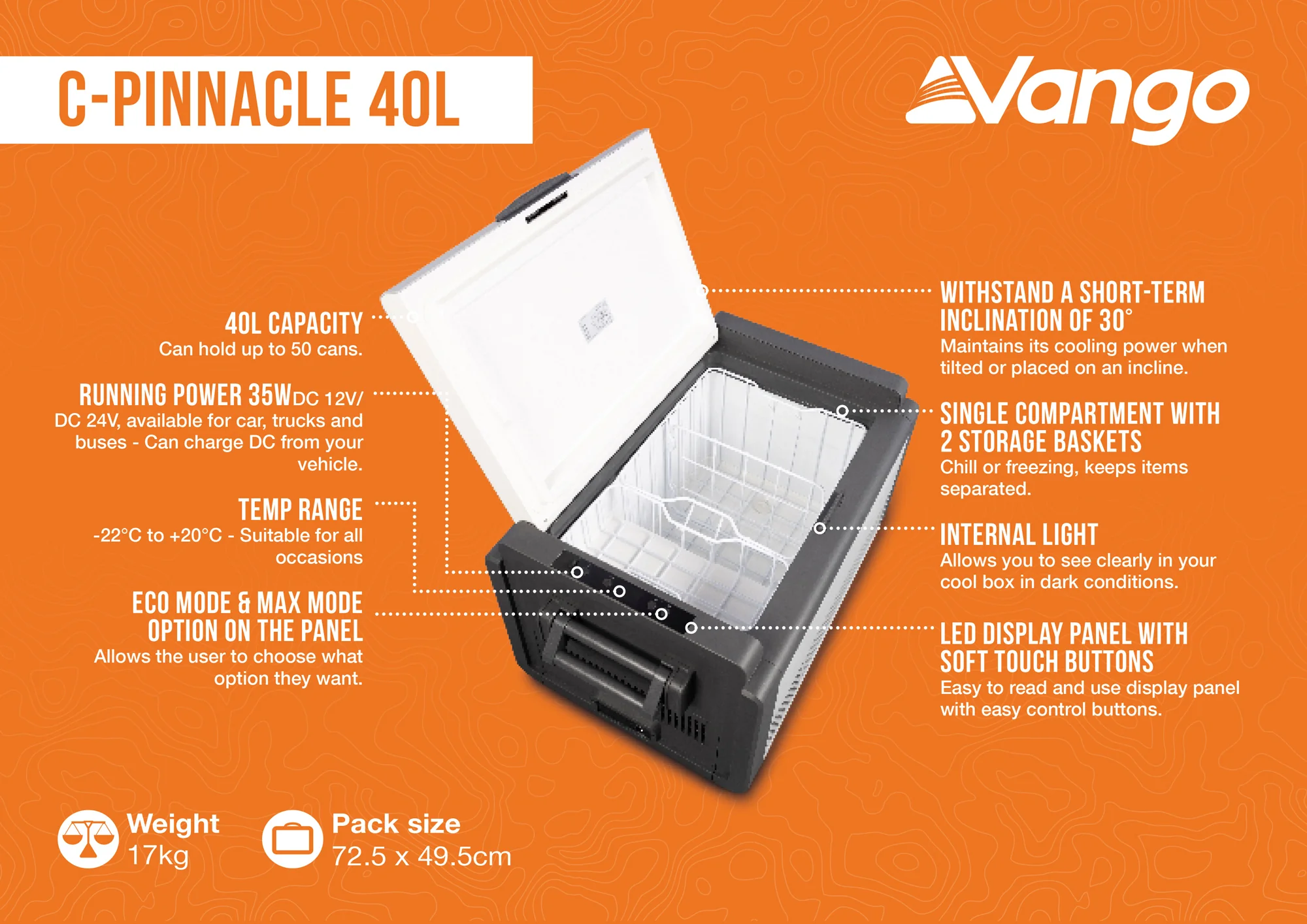 Vango C-Pinnacle 40L Compressor Cool Box - Image 2