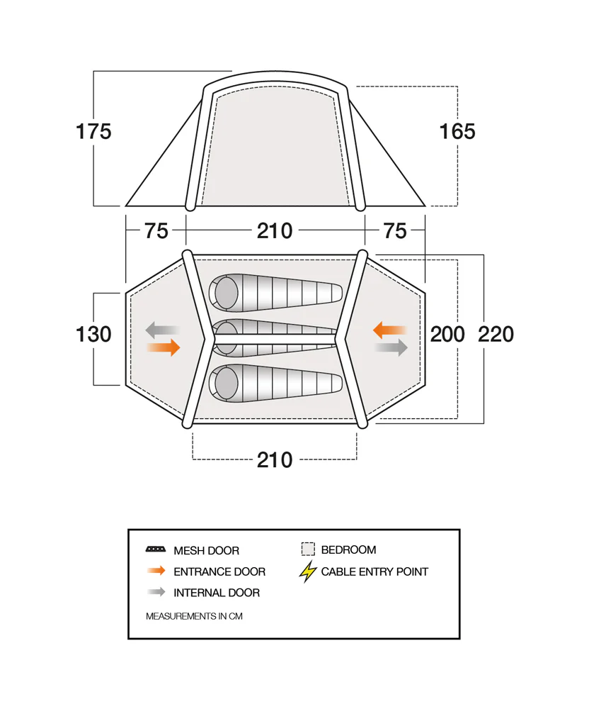 Vango Classic Air 300 Tent - Orange - Image 3