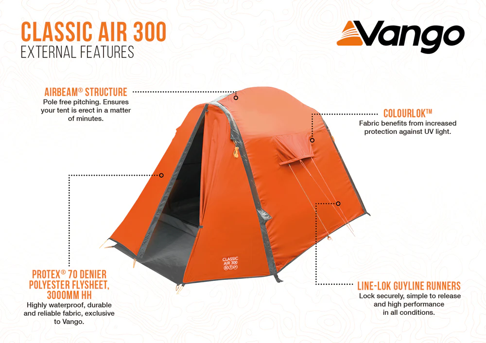 Vango Classic Air 300 Tent - Orange - Image 4