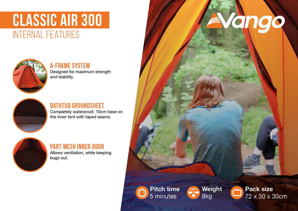 Vango Classic Air 300 Tent - Orange - Image 5