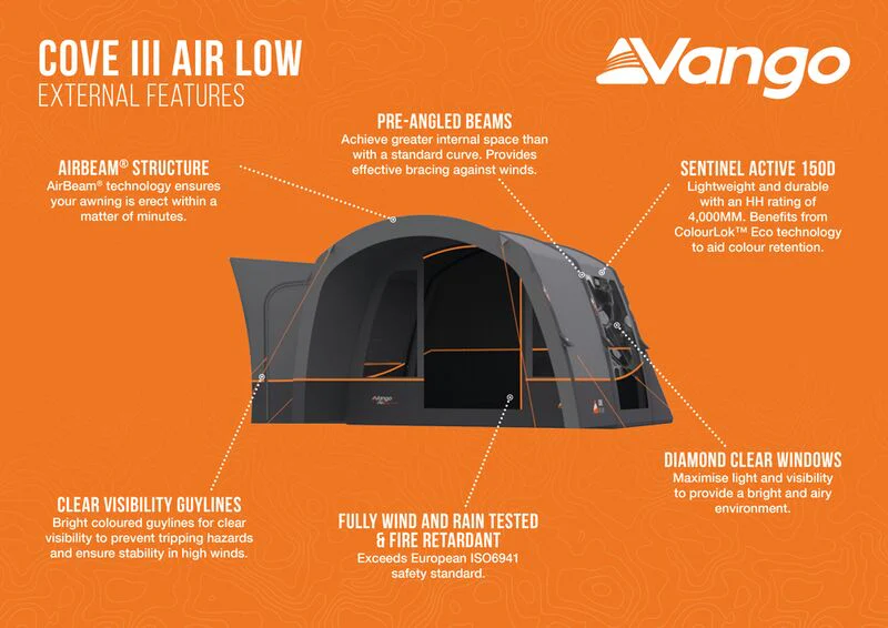 Vango Cove III Low Air Drive Away Awning 2026 Model - Image 6