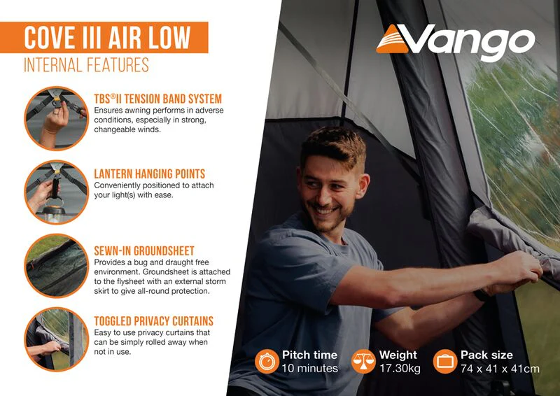 Vango Cove III Low Air Drive Away Awning 2026 Model - Image 7