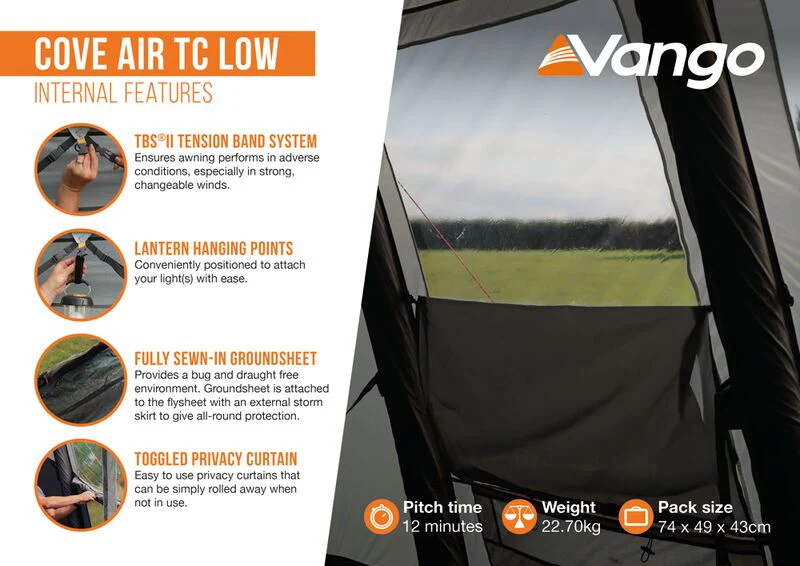 Vango Cove Low Air TC Drive Away Awning - Image 13