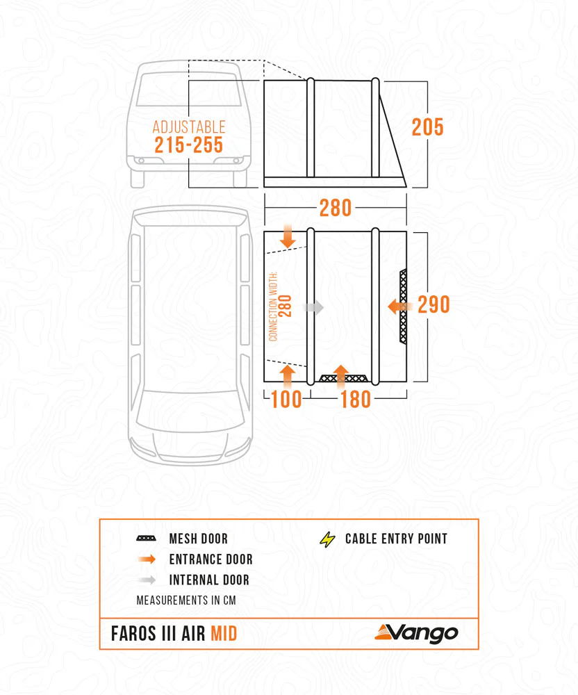 Vango Faros III Air Mid Drive Away Awning 215 to 255cm - Image 8