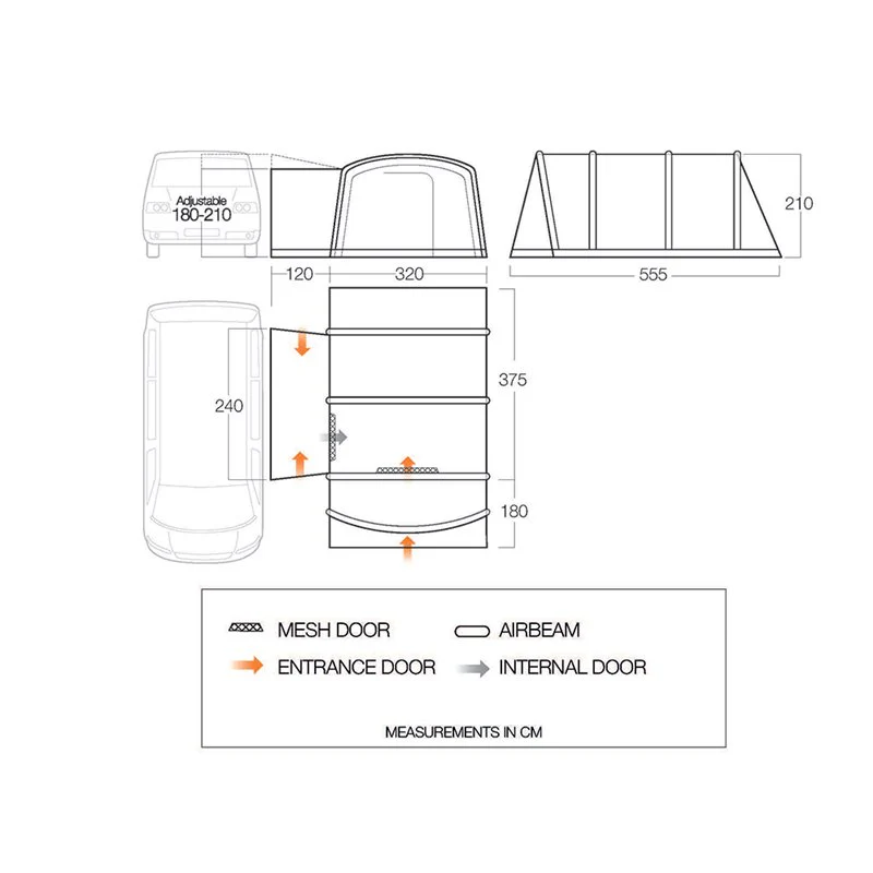 Vango Galli Air TC Low Drive Away Awning - Image 2