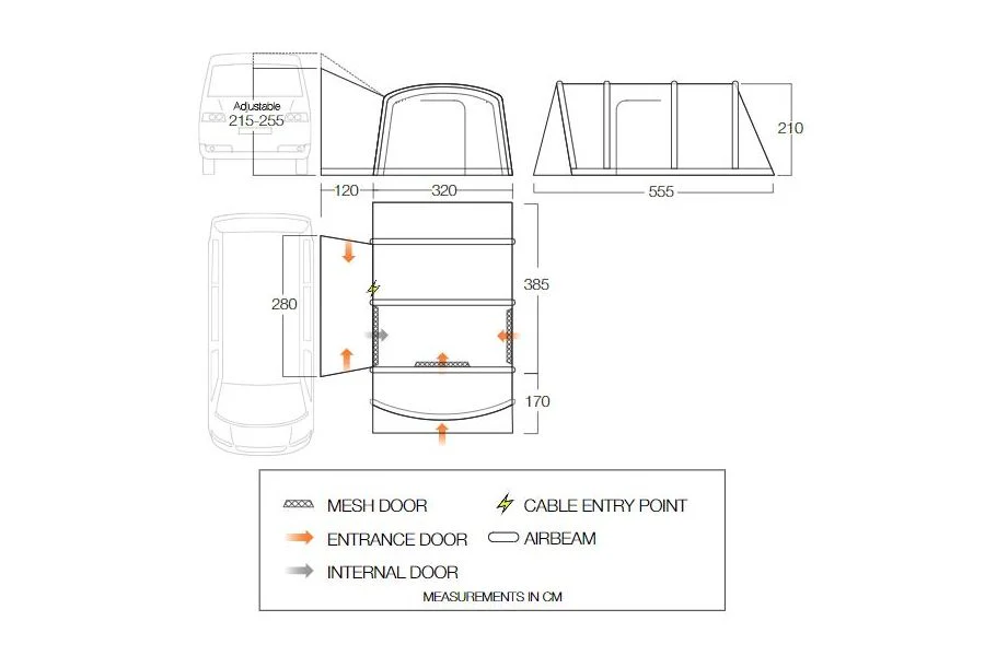 Vango Galli Pro Air Mid Drive Away Awning - Image 3