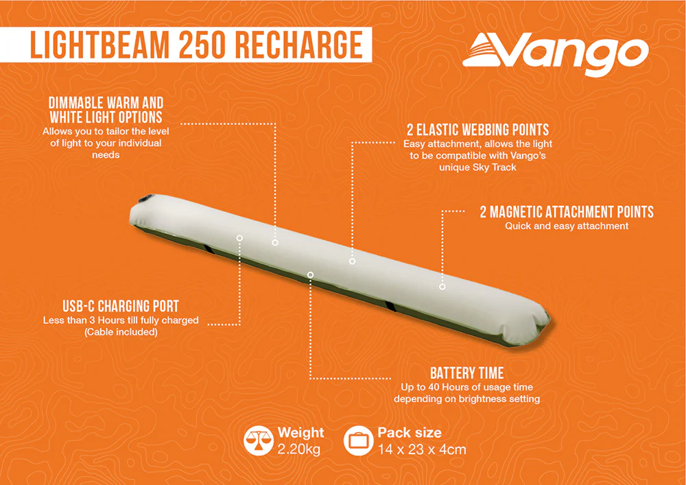 Vango LightBeam 250 Recharge Camping Light - Image 2