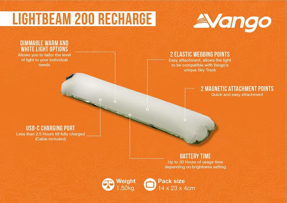 Vango LightBeam 200 Recharge Camping Light - Image 2