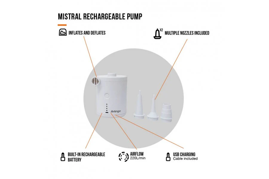 Vango Mistral Rechargeable Pump - Image 3