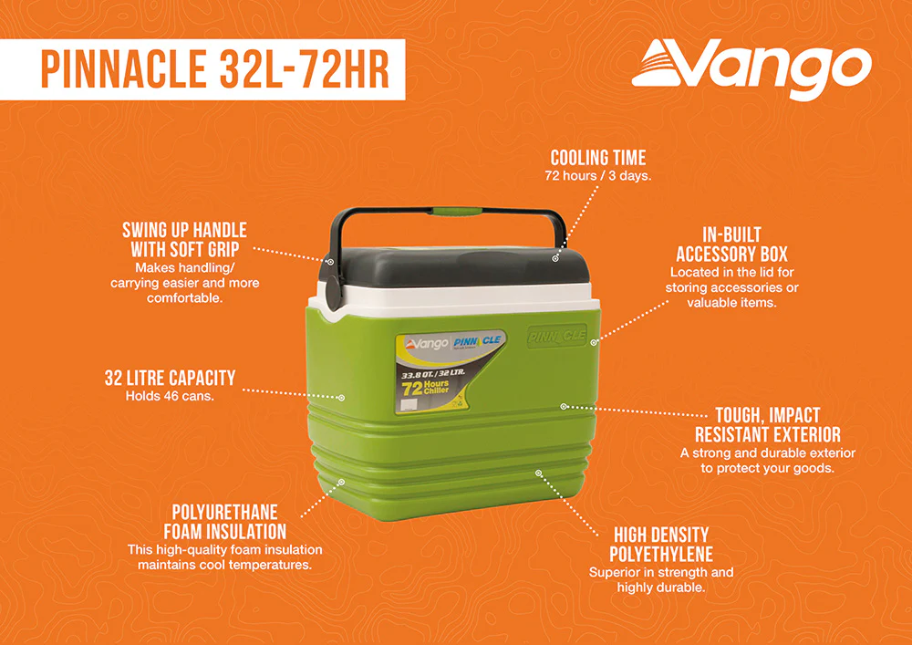 Vango Pinnacle 32L Cool Box - Grey - Image 3