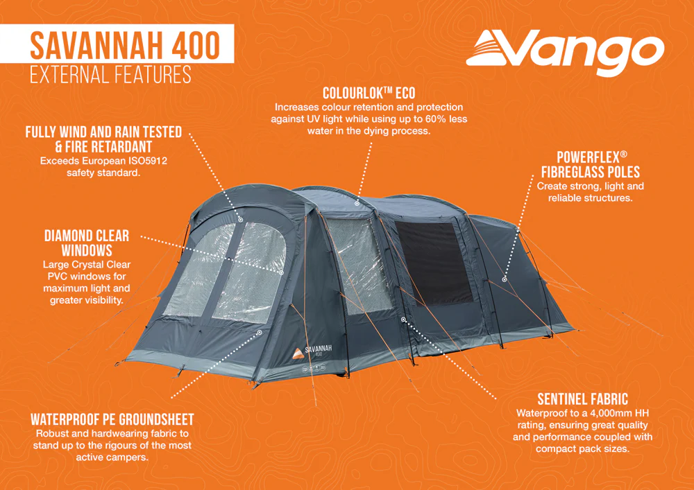 Vango Savannah 400 Tent Package with Footprint - Image 10