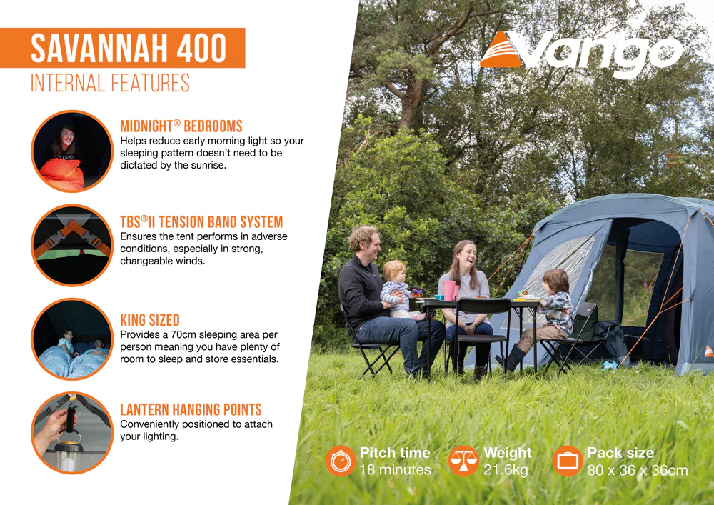 Vango Savannah 400 Tent Package with Footprint - Image 11