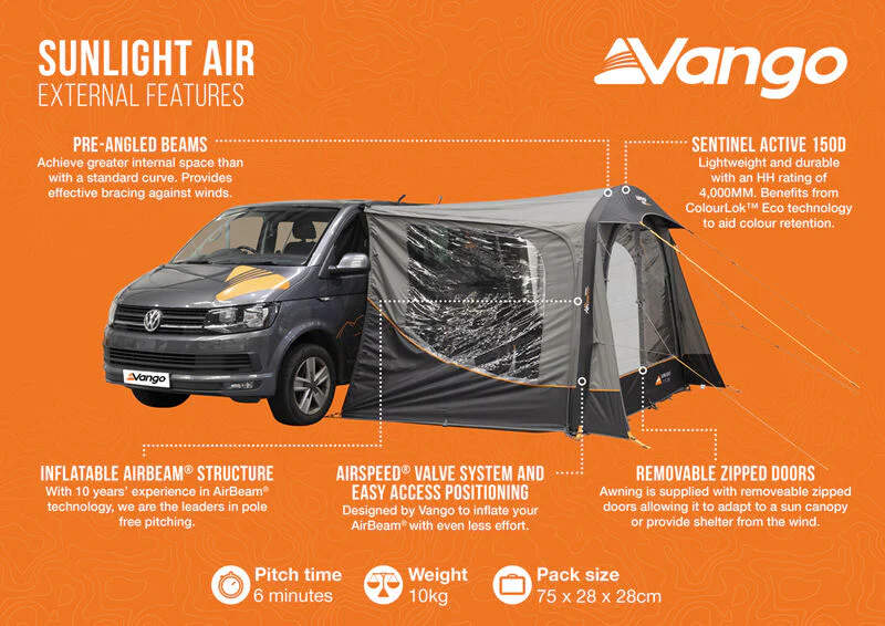 Vango Sunlight Air Low - Awning / Canopy for Campervans - Image 11