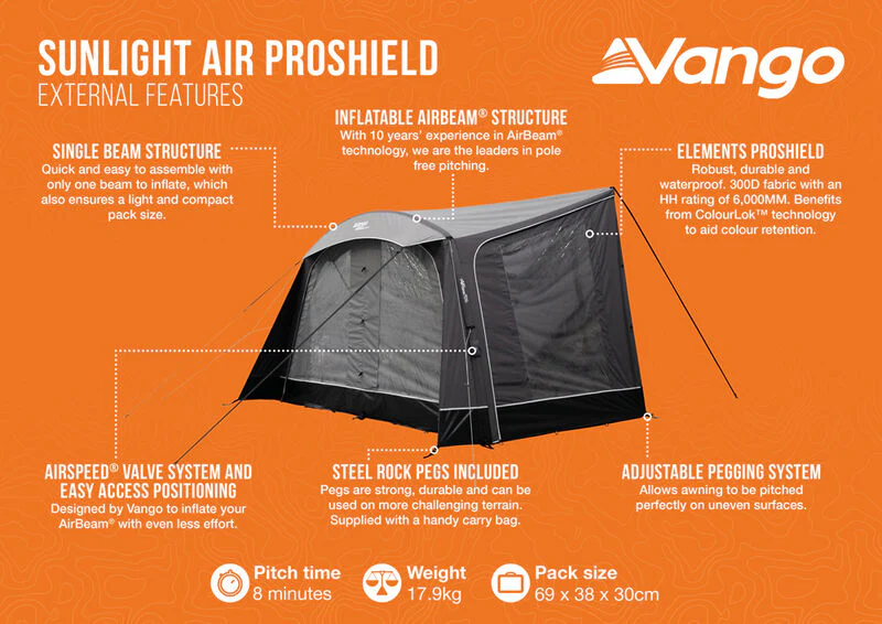 Vango Sunlight Air ProShield - Awning / Canopy for Caravans & Motorhomes - Image 4