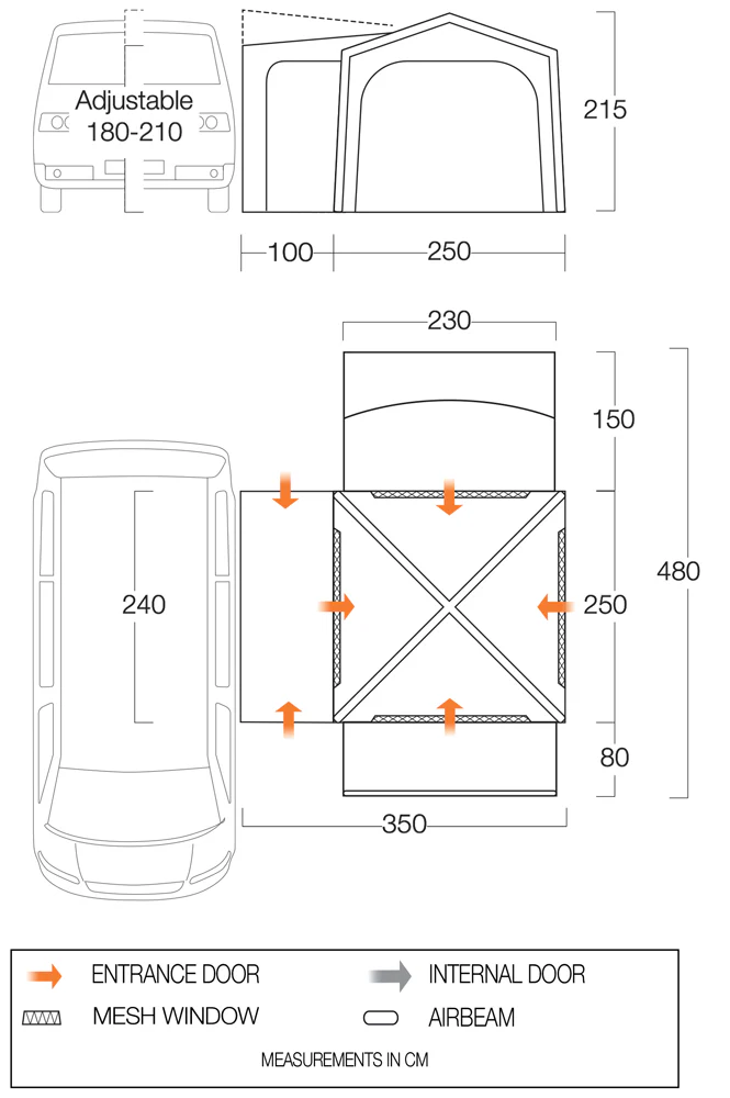 Vango Versos Air Low Drive-Away Awning 2024 (180-210cm) - Image 3