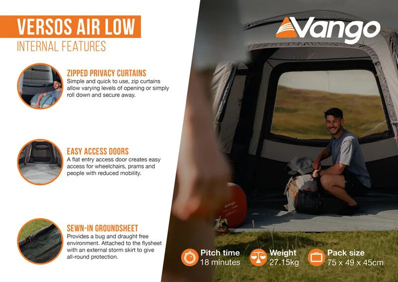 Vango Versos Air Low Drive-Away Awning 2024 (180-210cm) - Image 4