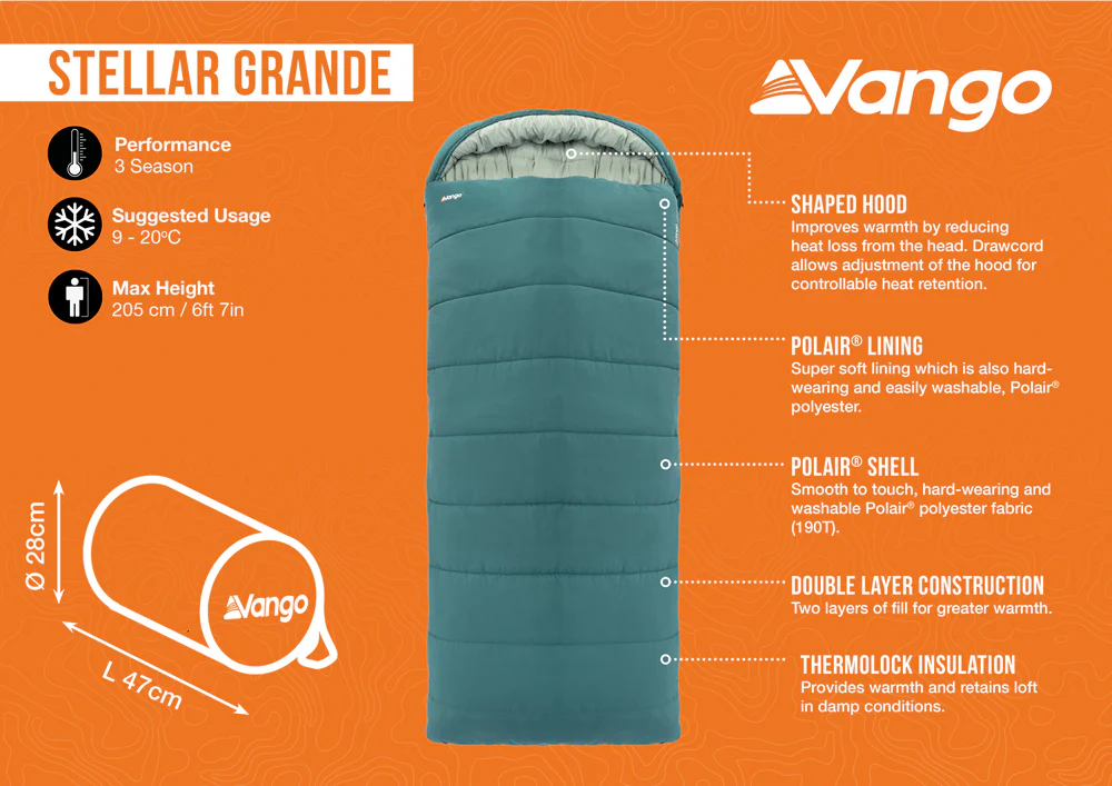 Vango Stellar Grande Sleeping Bag - Oasis - Image 4